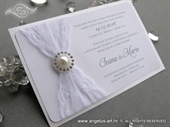 Wedding invitation - White Lace Harmony