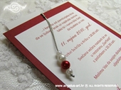 Pozivnica za vjenčanje Red Pearl Charm