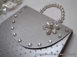 silver greeting card in a form of a purse