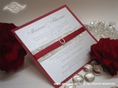 Pozivnica za vjenčanje Red & Silver Lovely