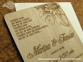 Pozivnica za vjenčanje Drvena pozivnica - cvijet