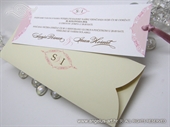 Wedding invitation - Cream Pink Bookmark