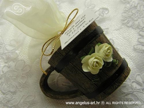 konfet za vjenčanje bukar s dvije ruže i konfetnim bombonima