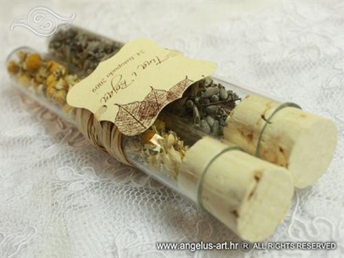 konfet za vjenčanje natural kamilica i lavanda u epruveti