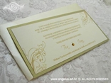 krem šampanj pozivnica za vjenčanje s krem perlastom kuvertom