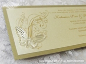 Pozivnica za vjenčanje Leptirov let - gold