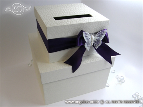purple wedding money box