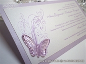 Pozivnica za vjenčanje Leptirov let - lila