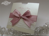 Wedding invitation - Pink Lace Charm