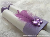 Invitation for baptism - Purple scroll