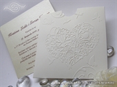 Wedding invitation - White Heart Charm