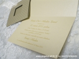 šampanj zlatna pozivnica za vjenčanje s točkicama i tiskom teksta