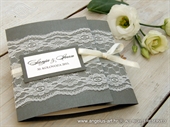 Wedding invitation-Dark Silver Lace Classic
