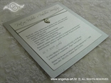 srebrna pozivnica za vjenčanje s privjeskom