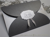 Pozivnica za vjenčanje - Silver Monogram Divas