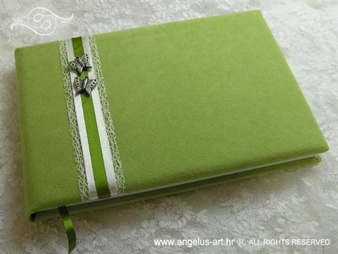 zelena knjiga dojmova za vjenčanje s dva leptira