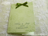 zelena zahvalnica za vjenčanje s cvjetnim ornamentima i mašnicom